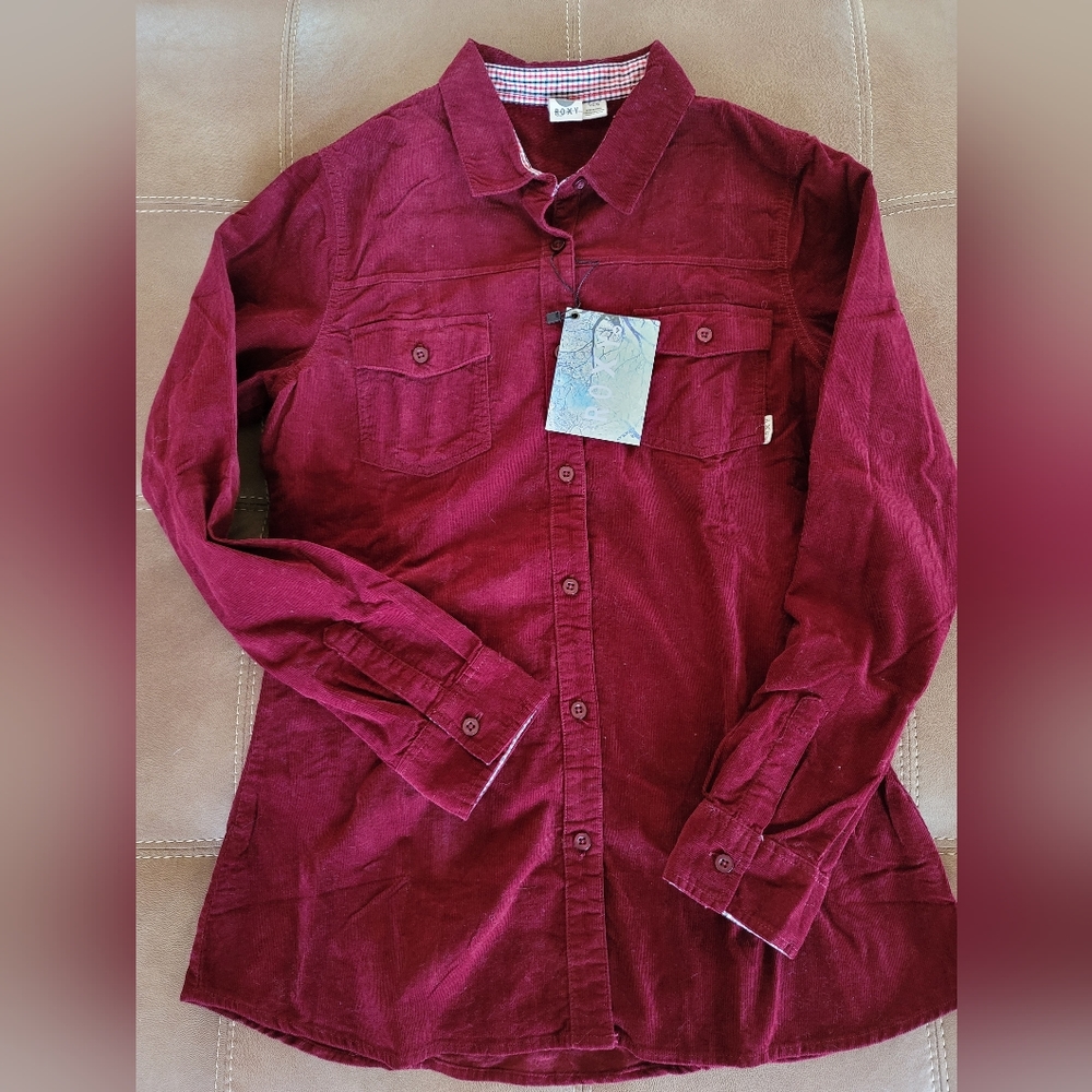 NWT Roxy Corduroy Button Up - Picture 4 of 9